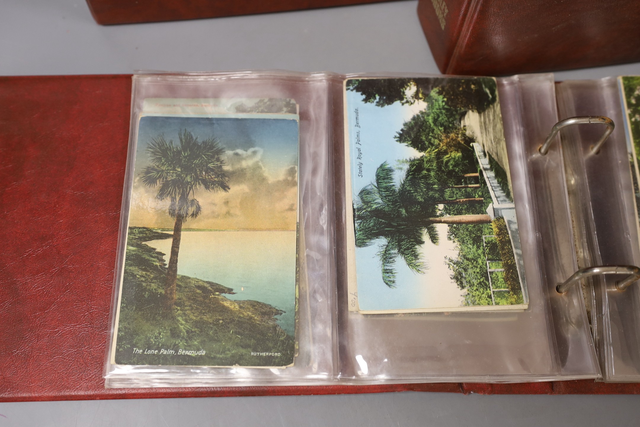 Three albums of early 20th century postcards, views of Bermuda